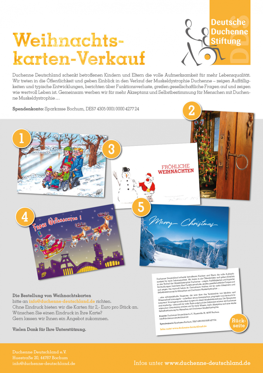 Weihnachtskarten 2020 Deutsche Duchenne Stiftung
